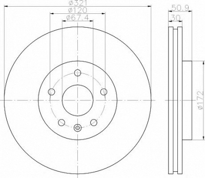 HELLA PAGID 8dd355121581 -  Тормозной диск